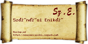 Szénási Enikő névjegykártya